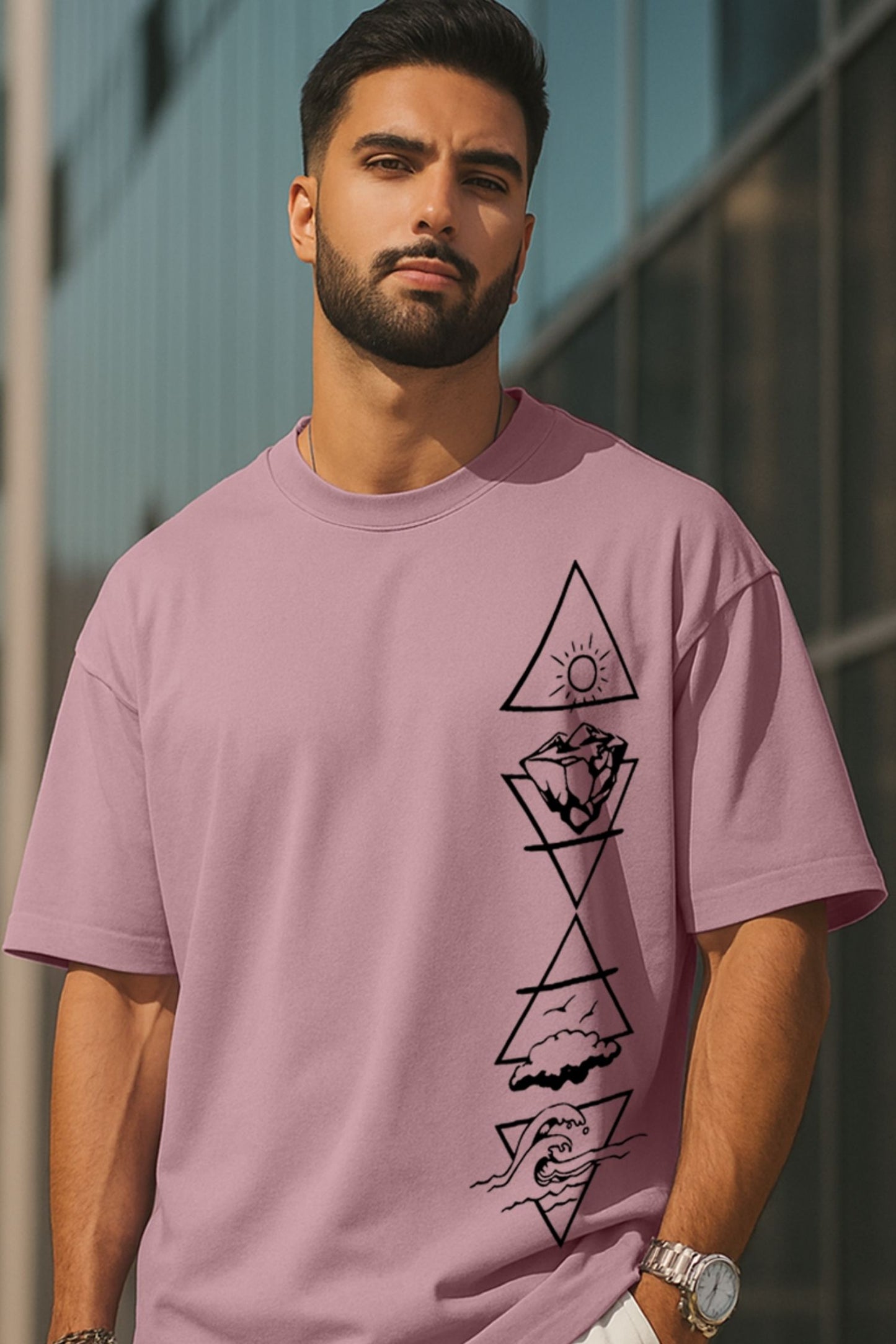 Stacked elements Oversized T-shirt : Unisex