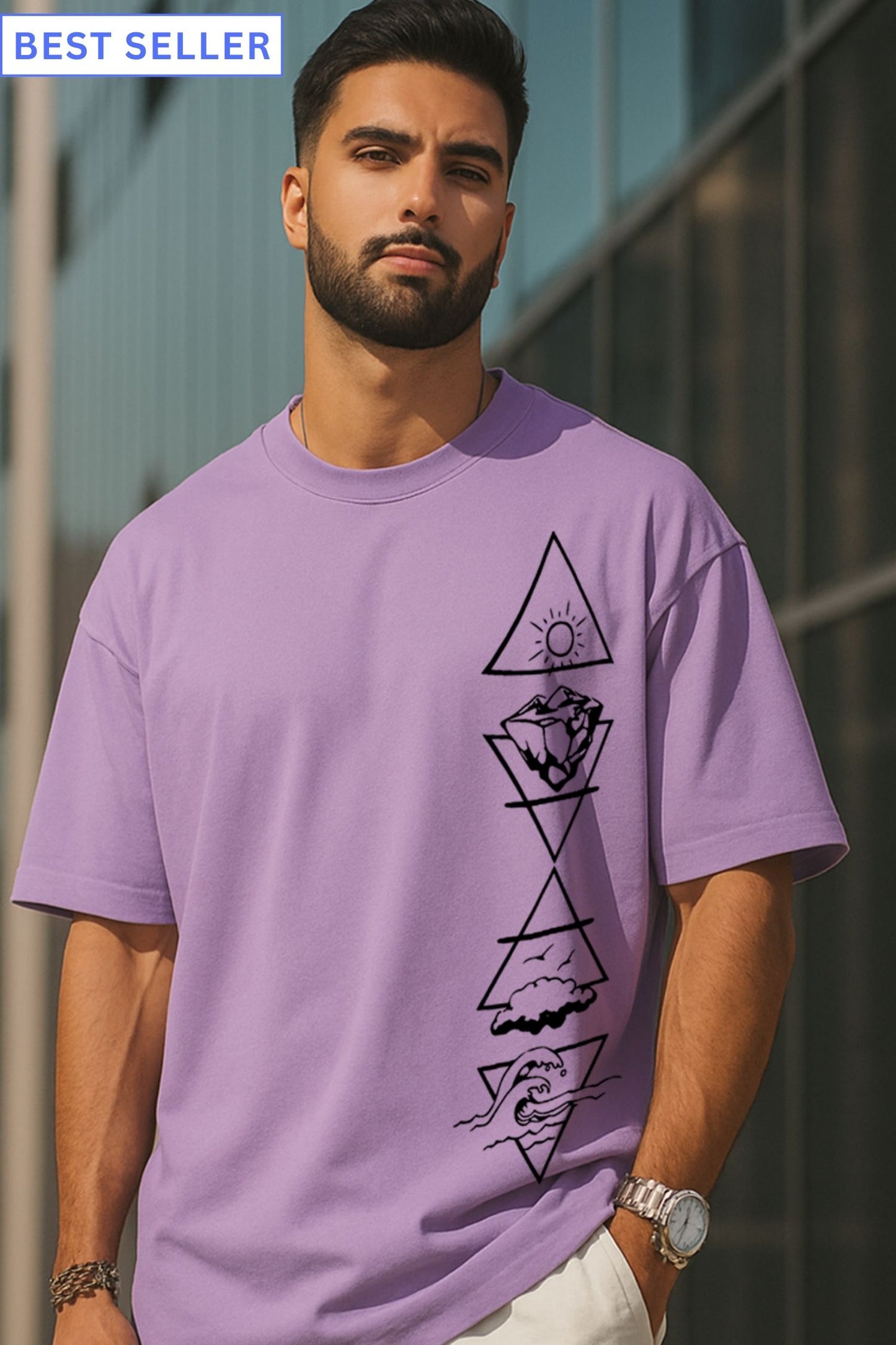 Stacked elements Oversized T-shirt : Unisex