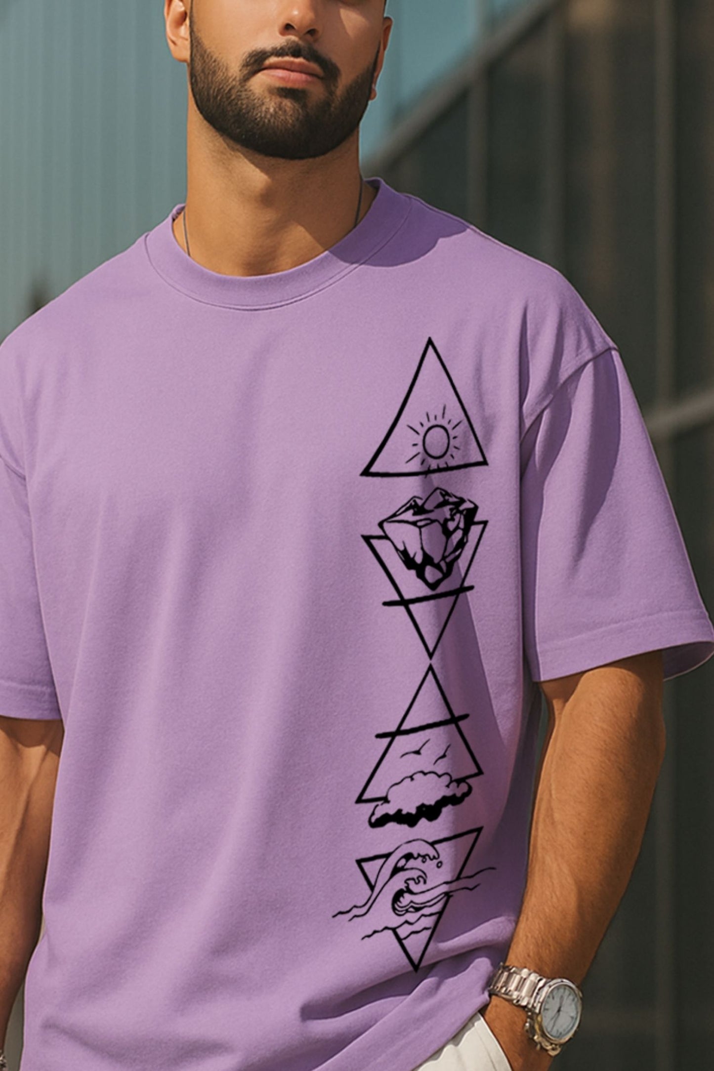Stacked elements Oversized T-shirt : Unisex