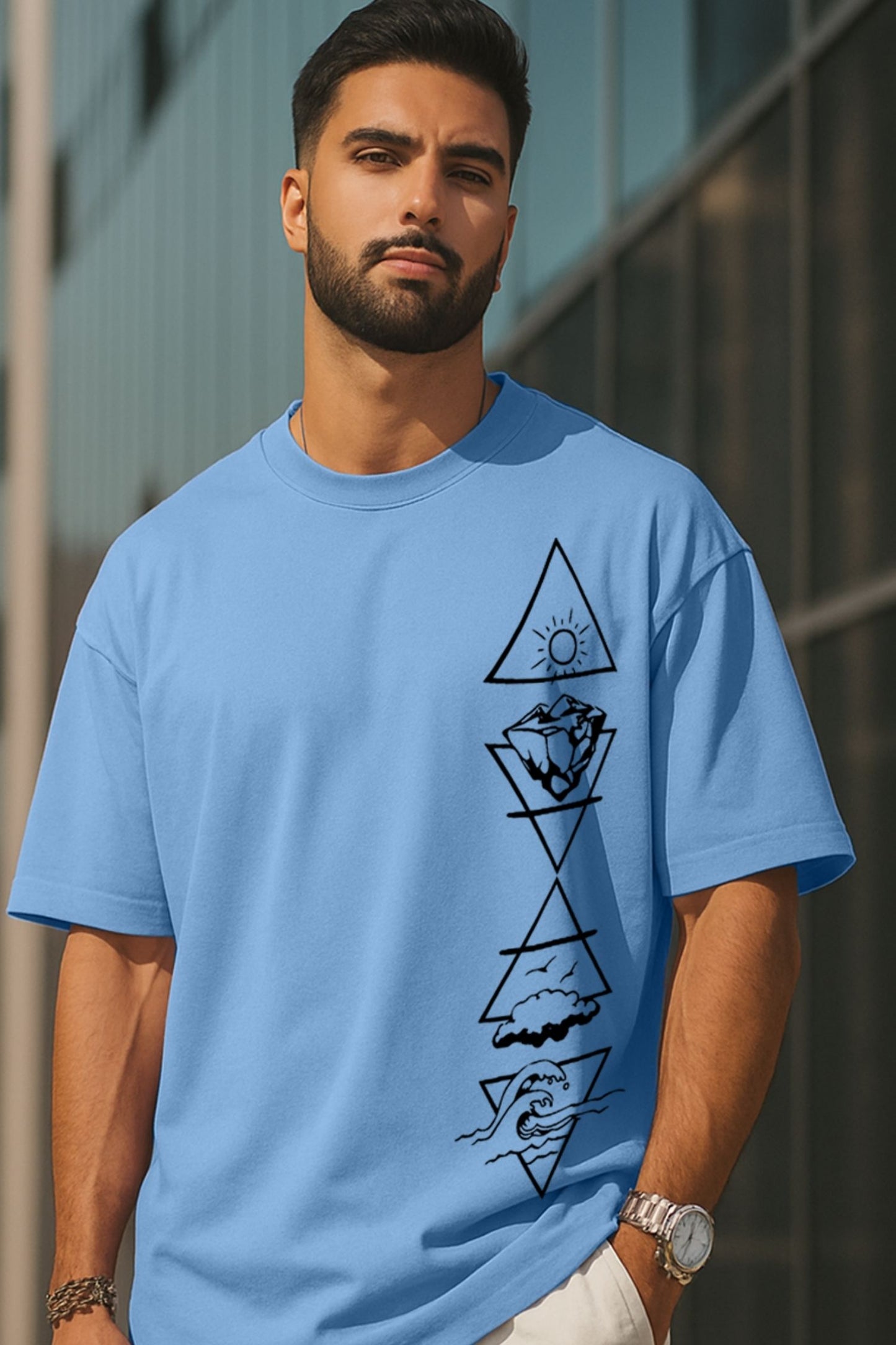 Stacked elements Oversized T-shirt : Unisex