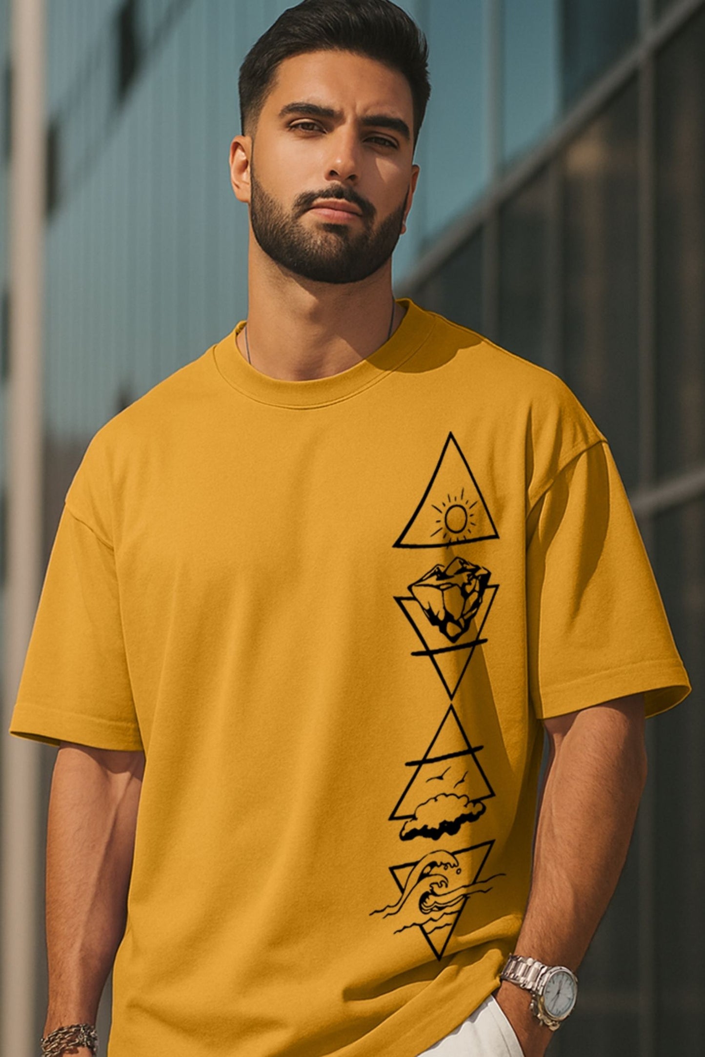 Stacked elements Oversized T-shirt : Unisex