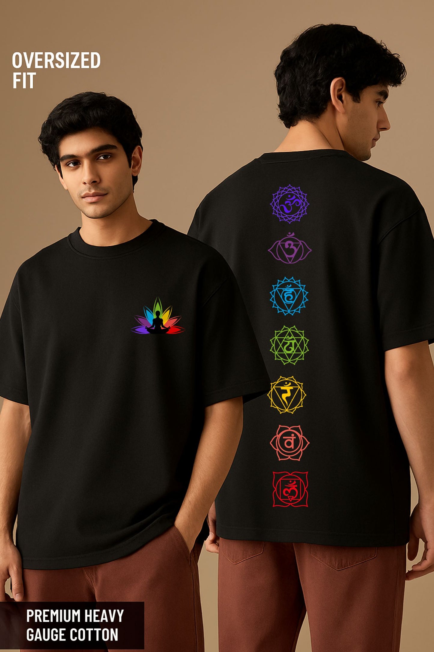 7 Chakras Oversized T-shirt : Unisex