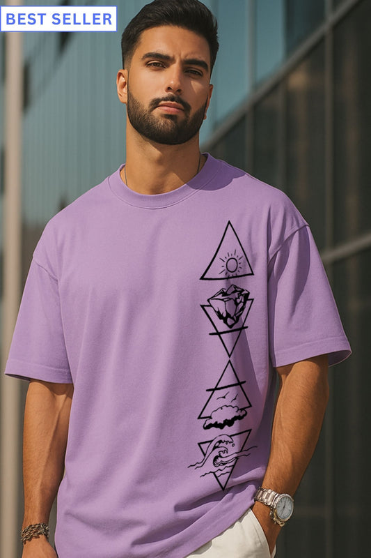 Stacked elements Oversized T-shirt : Unisex