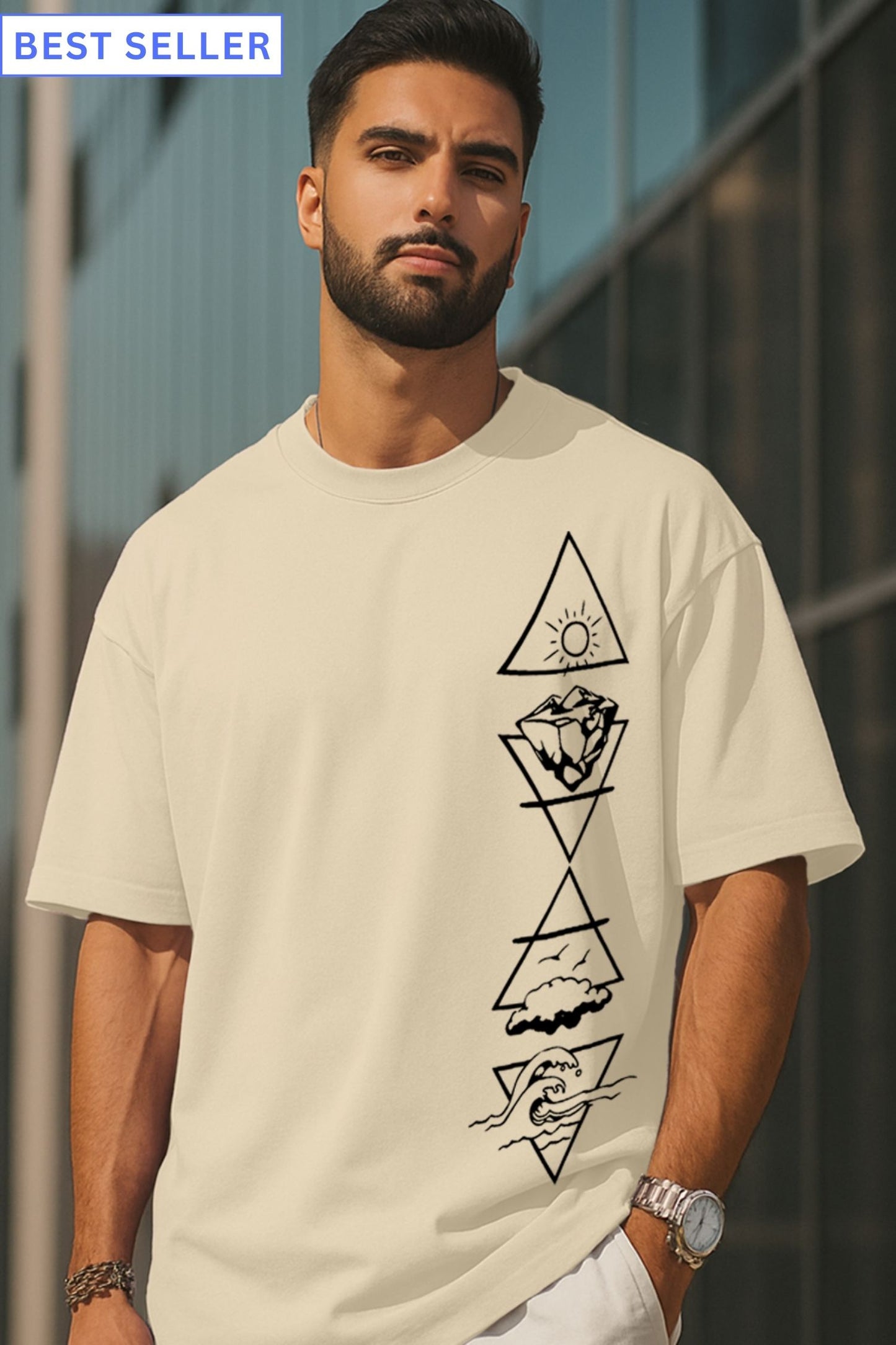 Stacked elements Oversized T-shirt : Unisex