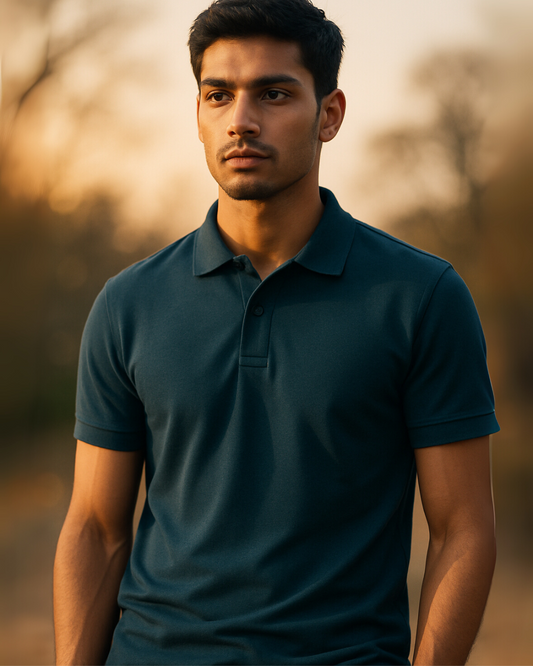 The Petrol Blue Polo – Cool. Deep. Polished.