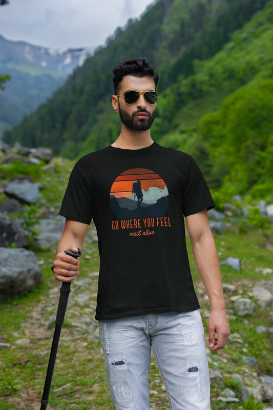 Go Where You you Feel Most Alive Men's Tshirt - The Groovy Store